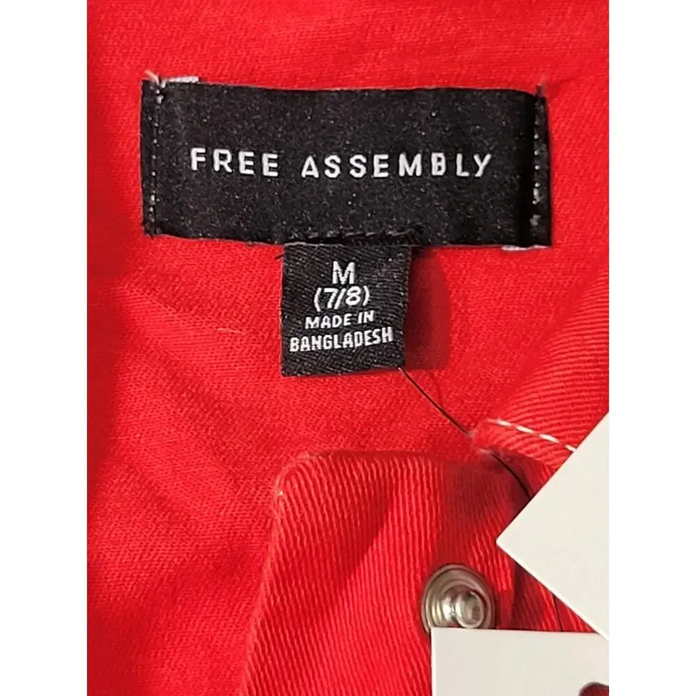 Free Assembly Red Denim Jacket Girls Size M